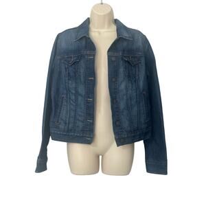 Old‎ Navy Womens Stretch Jean Jacket Dark Wash Size L